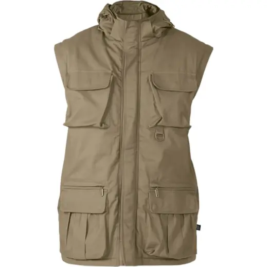 Mens Heritage 2-In-1 Hunters Jacket Khaki Front Sleeveless